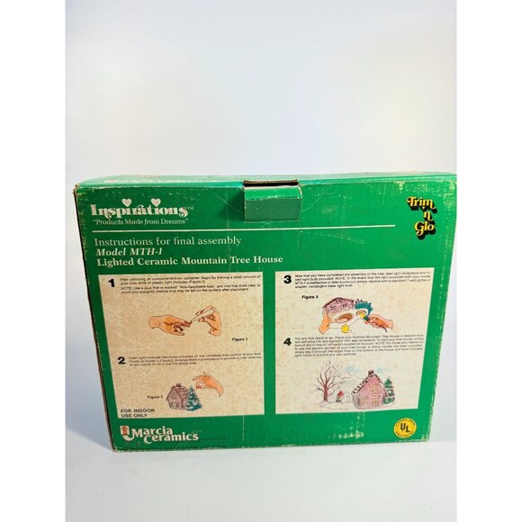 Lighted Christmas Village Mountain House Cabin Tree Marcia Ceramics Inspirations - Picture 16 of 16